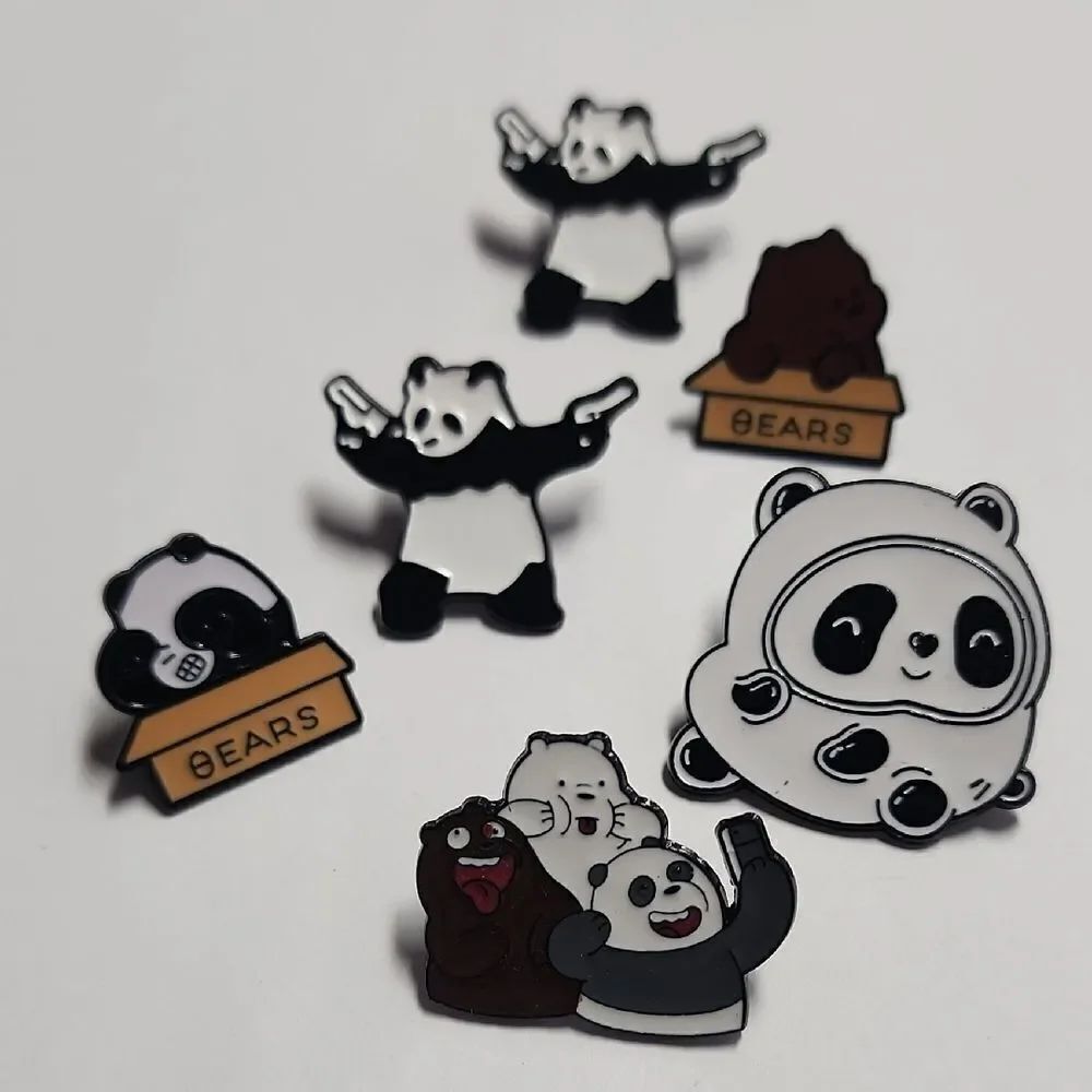 Cute Bear Enamel Pins Set